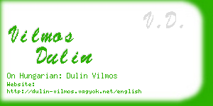 vilmos dulin business card